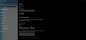 settings manual proxy setup