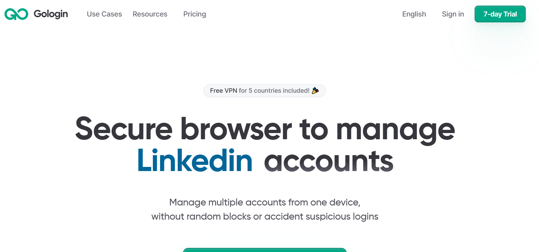 GoLogin Homepage