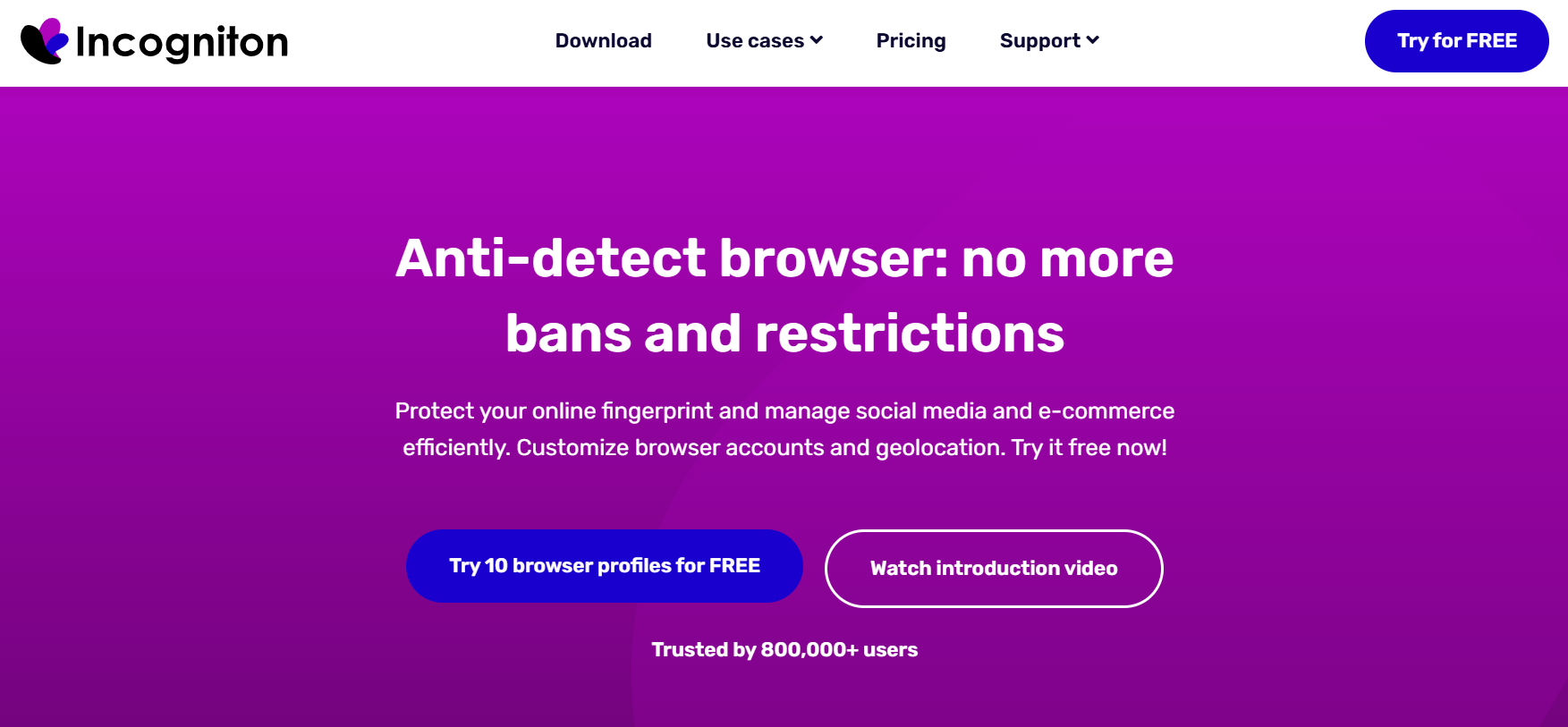 Incogniton Homepage