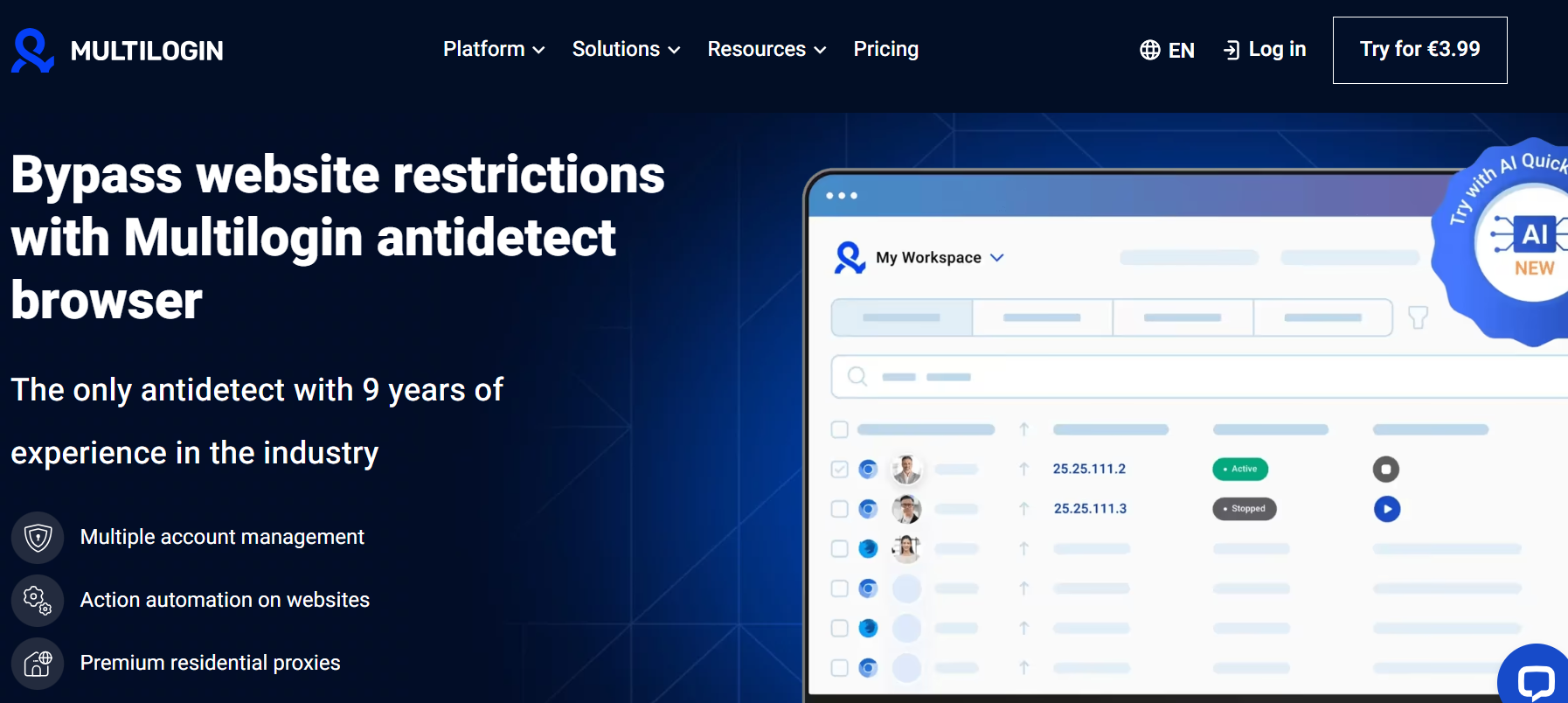 Multilogin Homepage